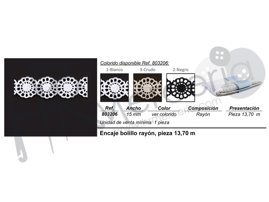 Puntilla guipur rayon 15 mm 803206
