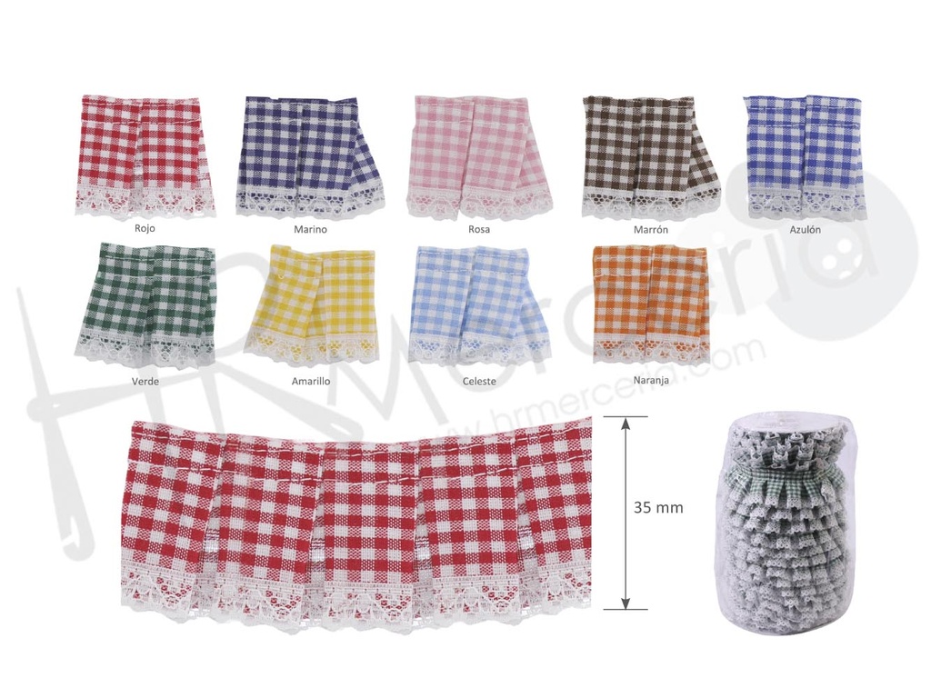 Cinta fruncida vichy 1107 pieza 25 M.