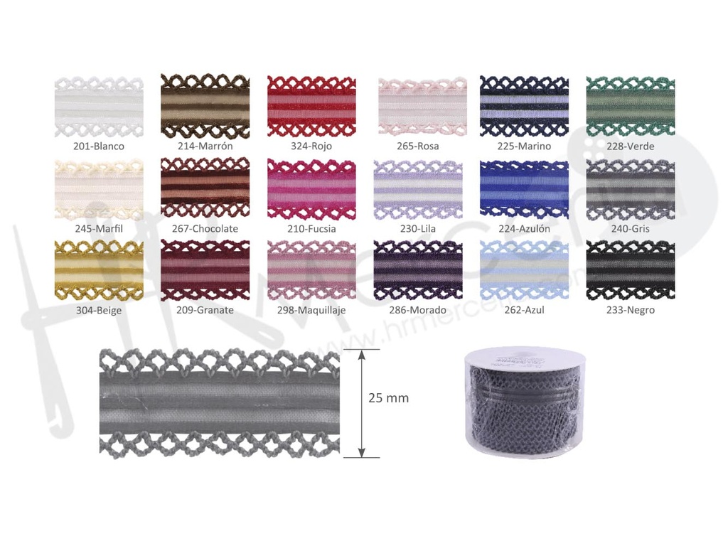 Cinta organza remate 25 mm 263255 pack 25 m.