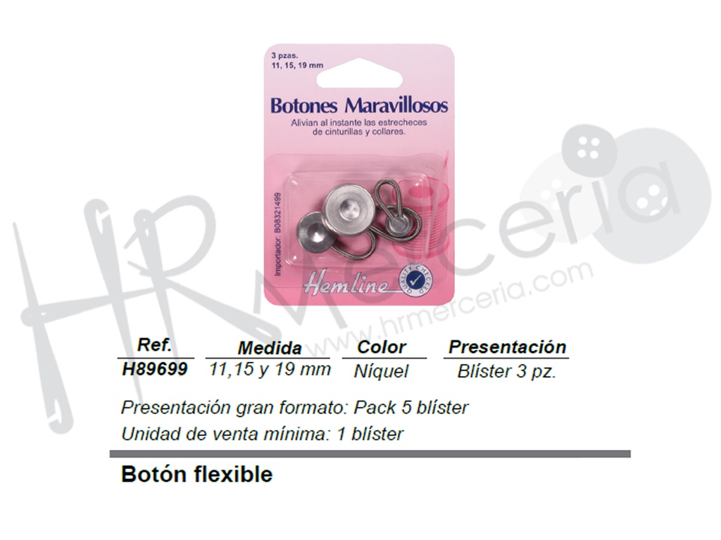 Prolongacion boton pack 3 tallas