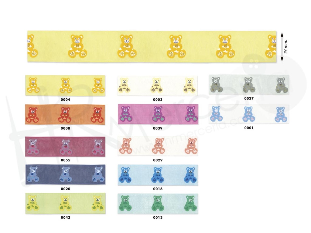 Cinta organza Osos 25 mt