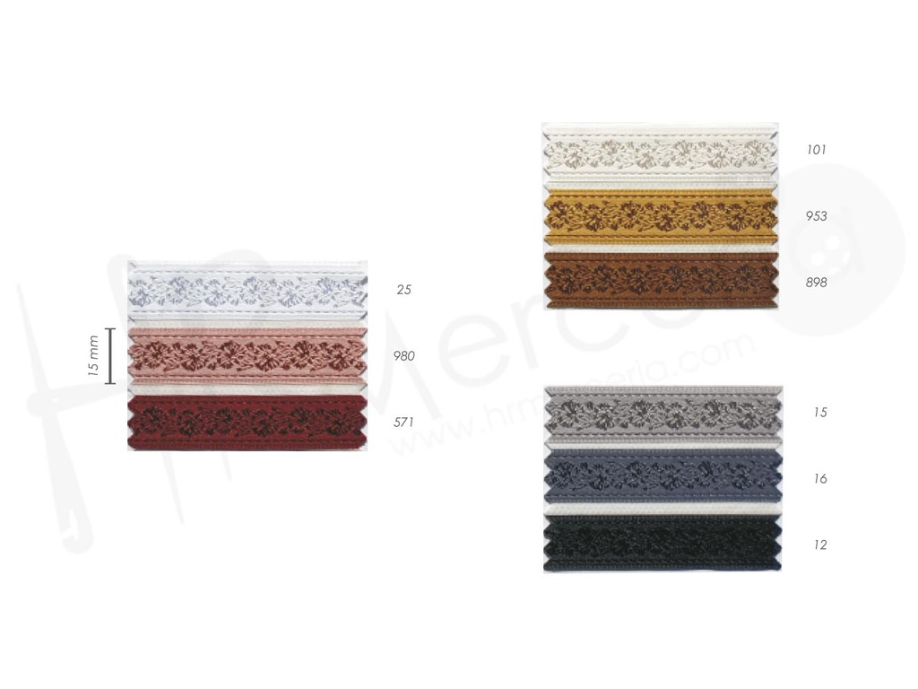 Cinta fantasia jacquard 5033 ancho 15 pza 25 mts
