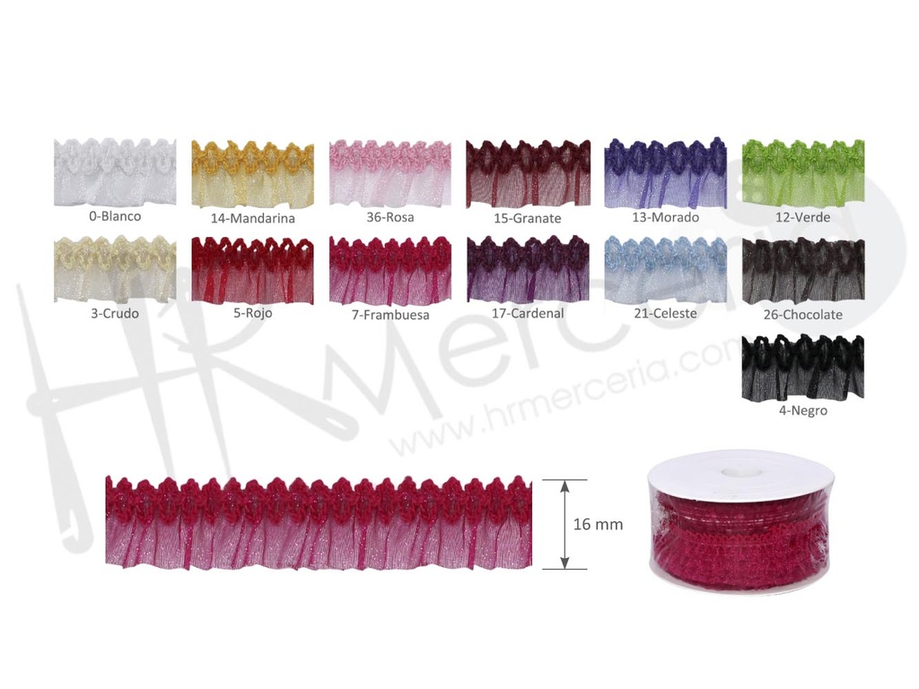Plisado elastico organza 70027 pack 25 m.