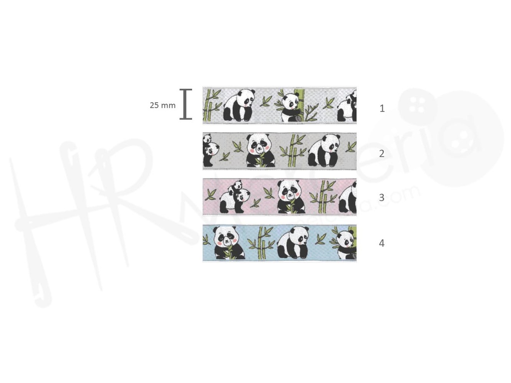 Cinta fantasia 9534 panda 25 mm pza 15 mts