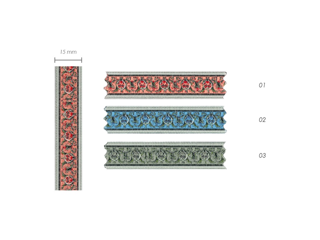 Tapacosturas Jacquard 9588 ancho 15 pza 15 mts.