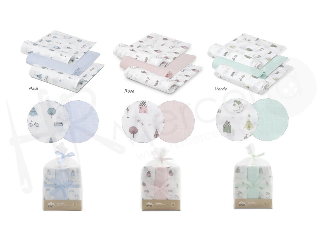 Gasas bambu Pack 3 98976