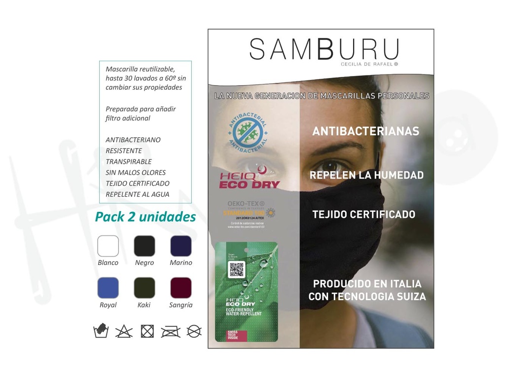 Mascarilla reutilizable Samburu Pack 2 ud.