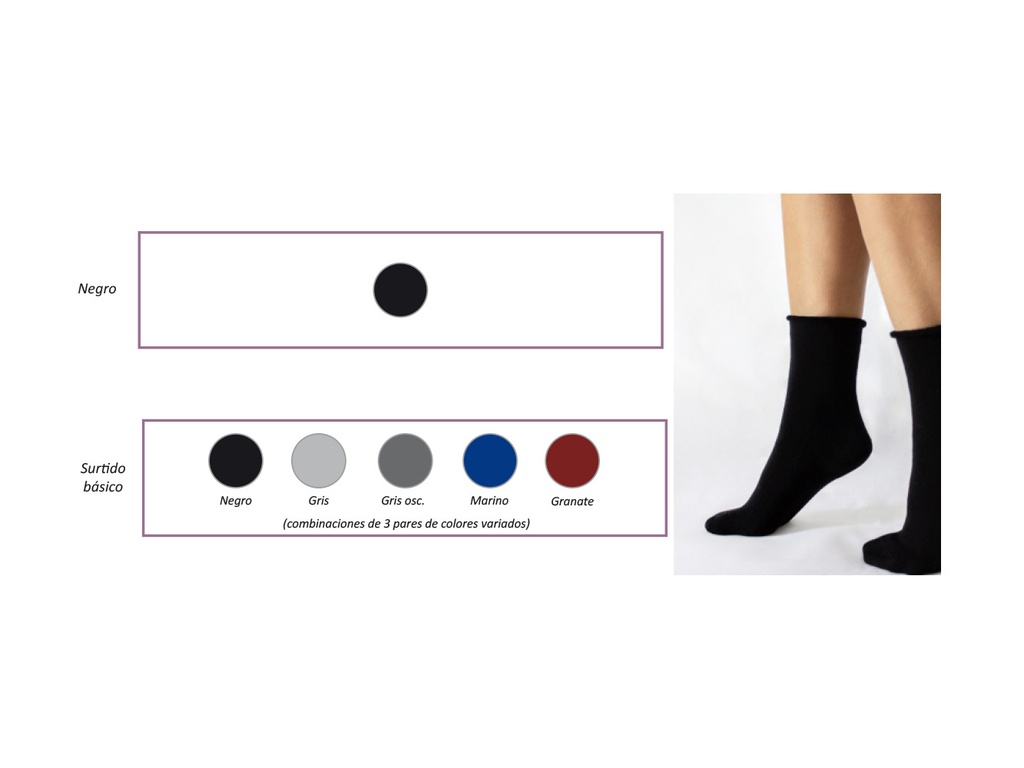 Calcetin Sra termico liso 742 Pack-3 Mva