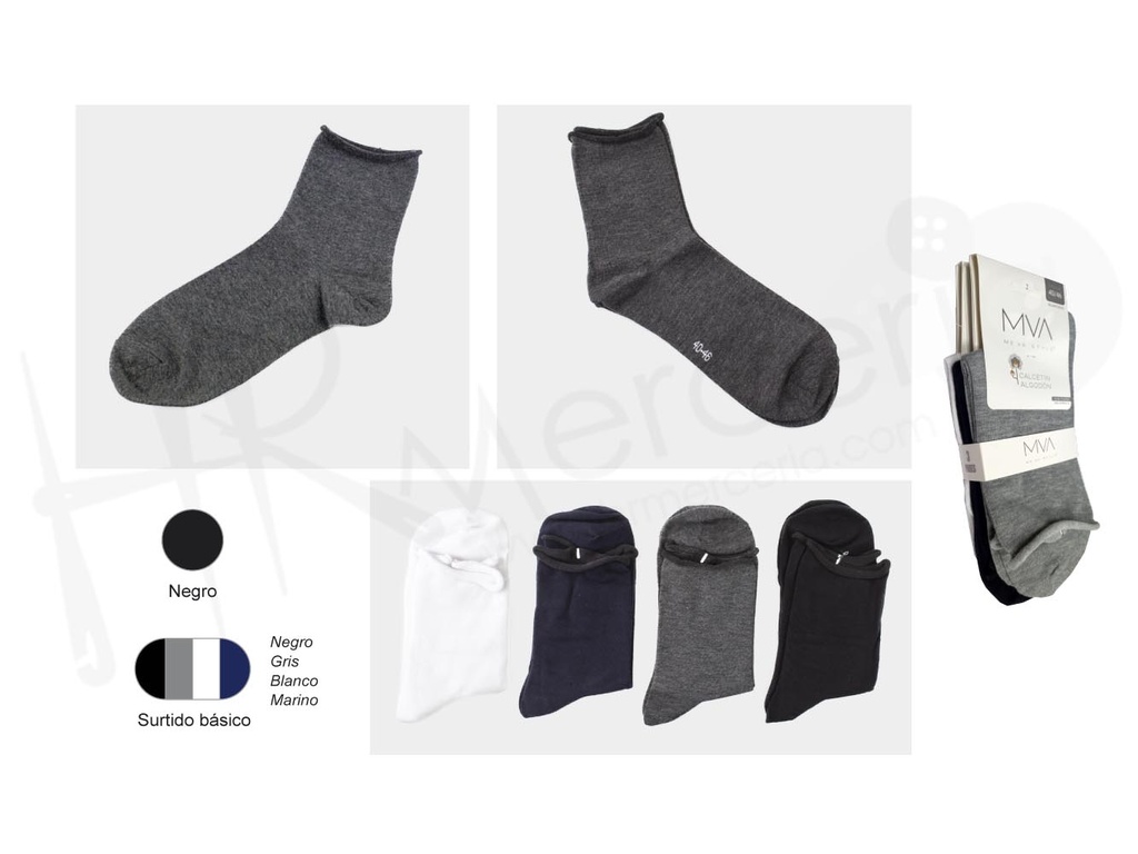 Calcetin Cro puño rulo 841 Pack-3 MVA