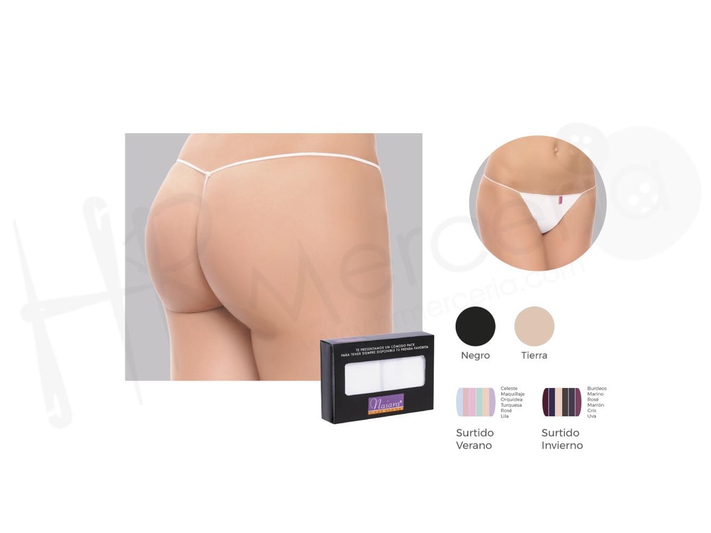 Tanga liso hilo 865 Naiara Pack 2 ud.