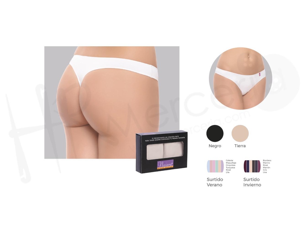 Tanga Sra liso 870 Naiara Pack 2 ud.