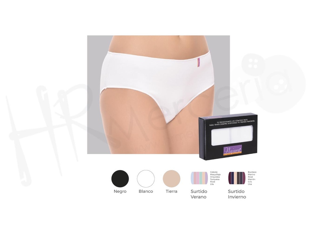 Braga lisa poliamida 885 Naiara Pack 2 ud