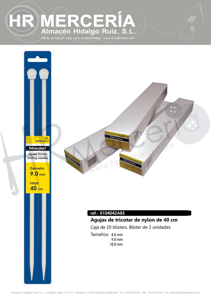 Aguja tricotar nylon 40 cm Nadel