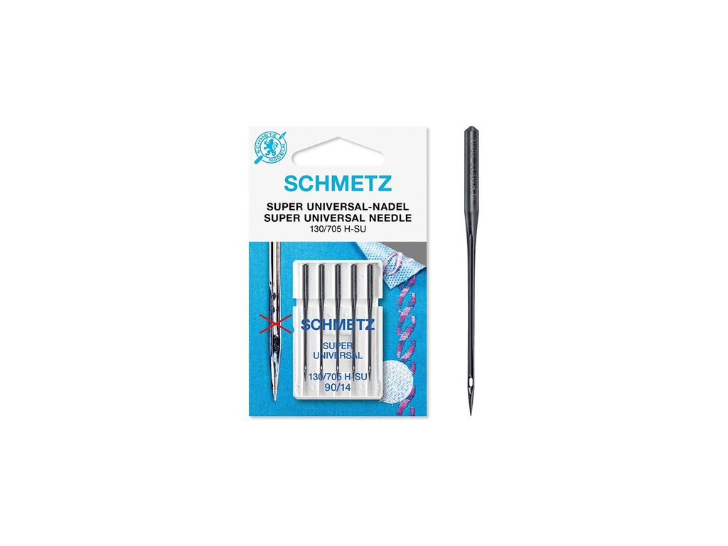Aguja schmetz 130/705 H-SU superficie adhesiva T/P 5 pz
