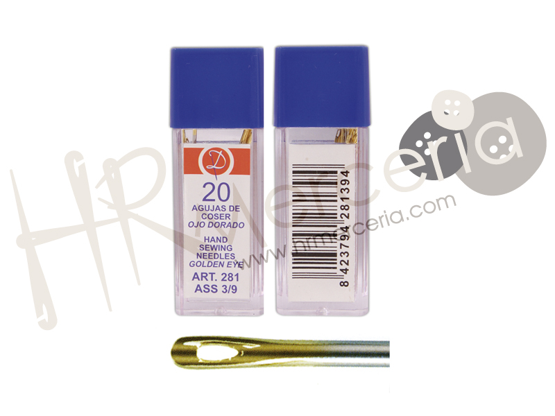 Aguja larga fina 281 Dragon Ojo dorado pack 20 pz.