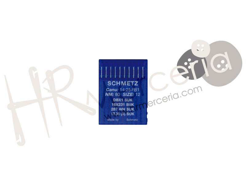 Aguja maq TR punto 287WHFG Schmetz 10 pz.