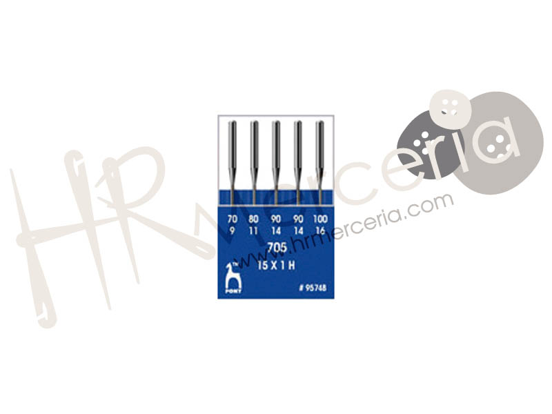 Aguja maquina talon plano Pony 5 pz.