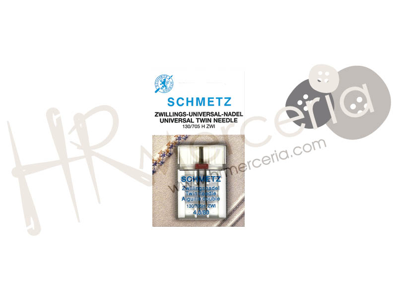 Aguja gemela 130/705 H ZWI Nº4,0 GE40YCL Schmetz 1 pz.