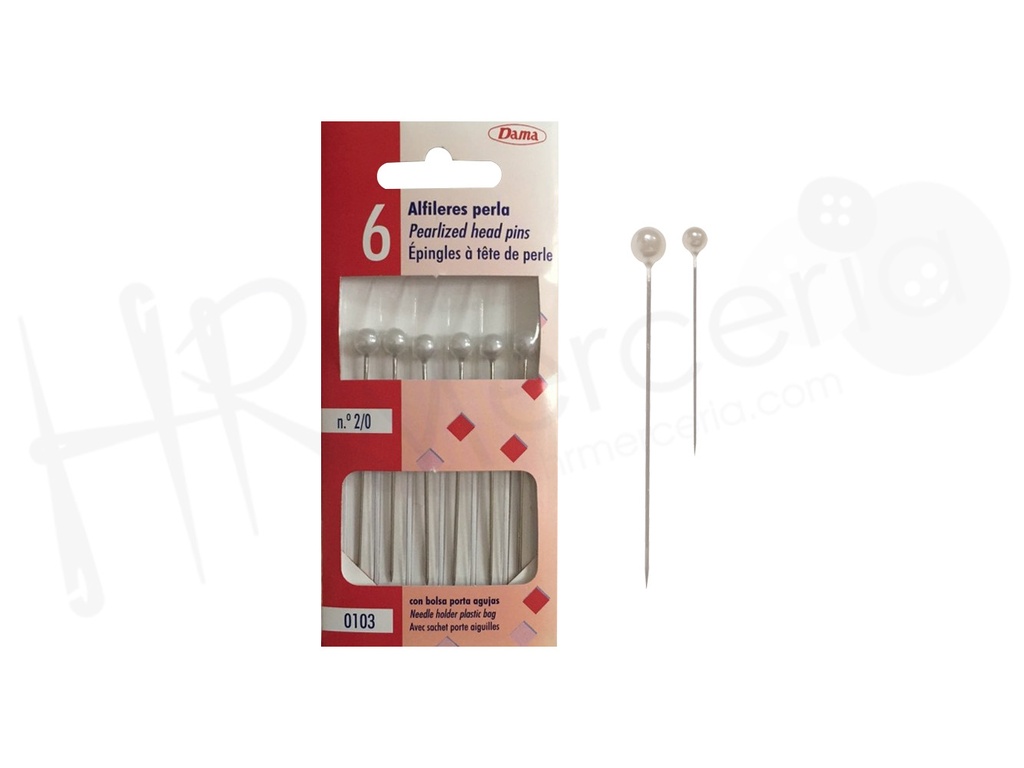 Alfiler perla nacar 0103 Dama 6 pz.