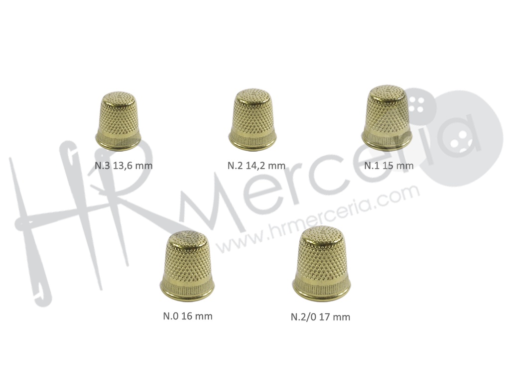 Dedal de laton color oro pack 12 pz