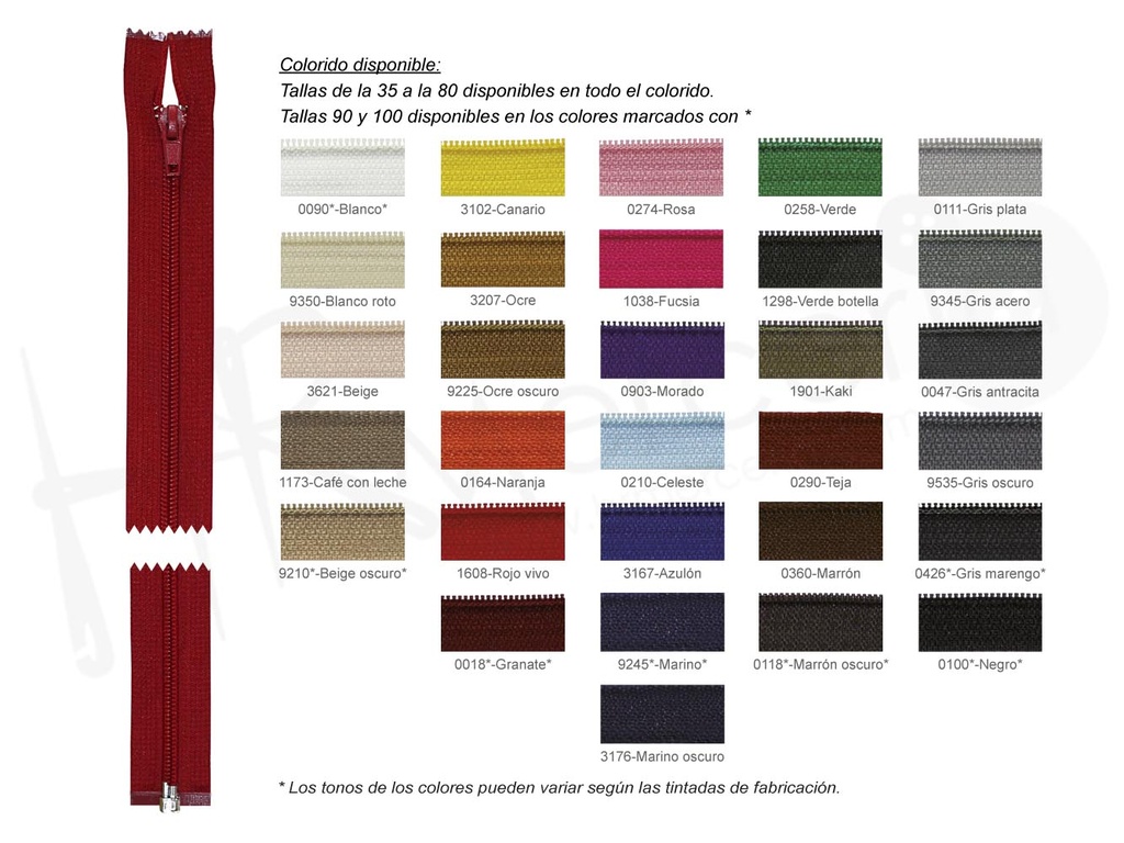 Cremallera espiral nylon 5 abierta Pack 3 pz