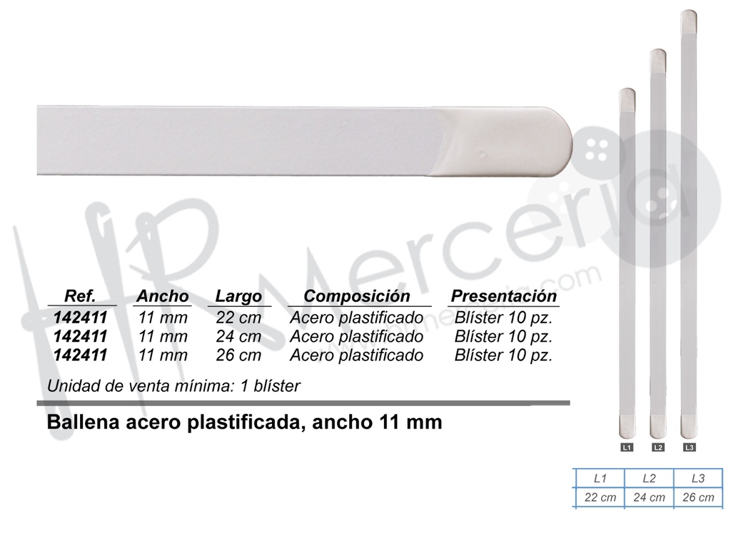 Ballena GP142411 acero plastificada 11mm 10 unid