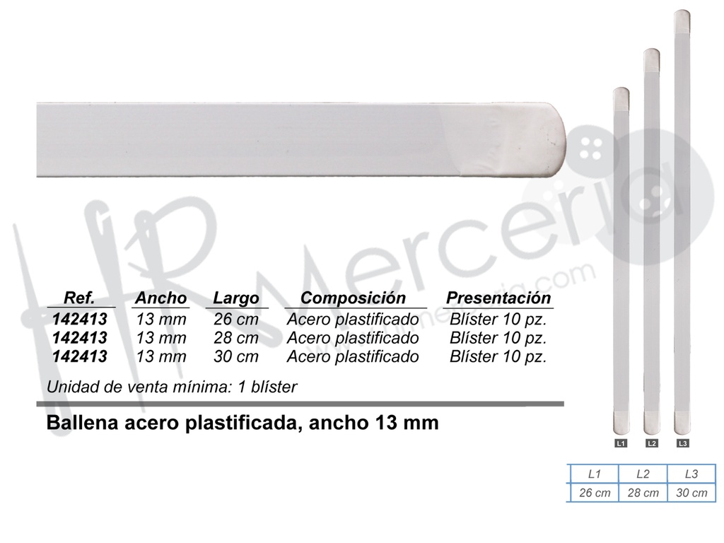 Ballena GP142413 acero plastificada 13mm 10 unid