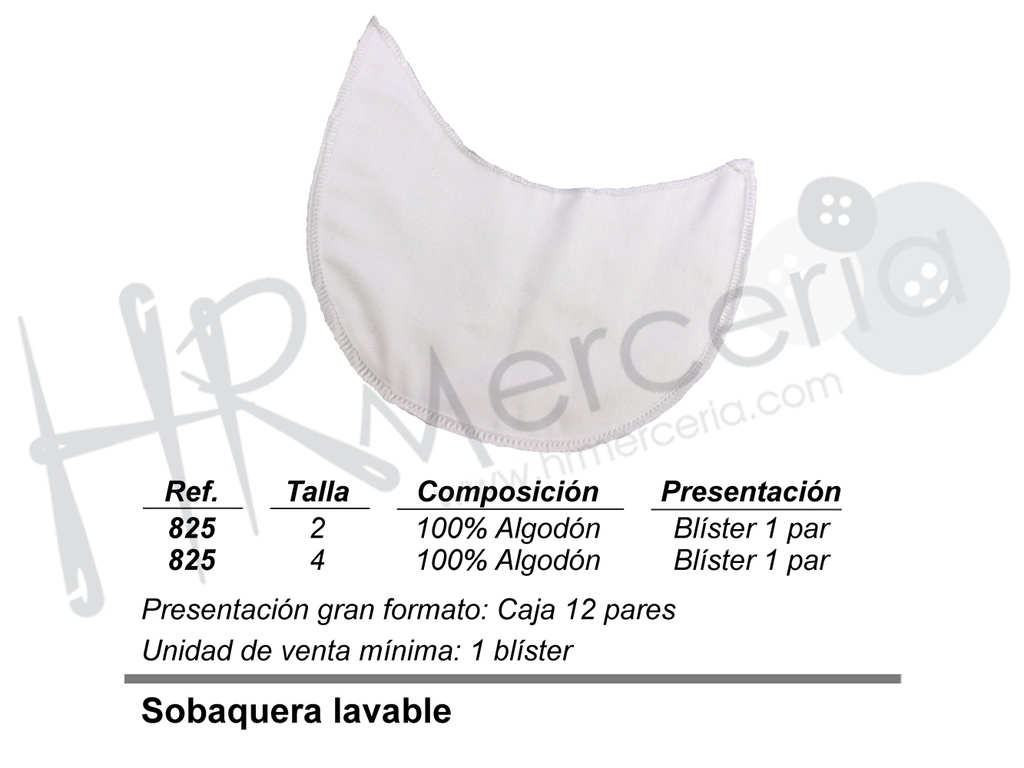 Sobaquera 825 lavable