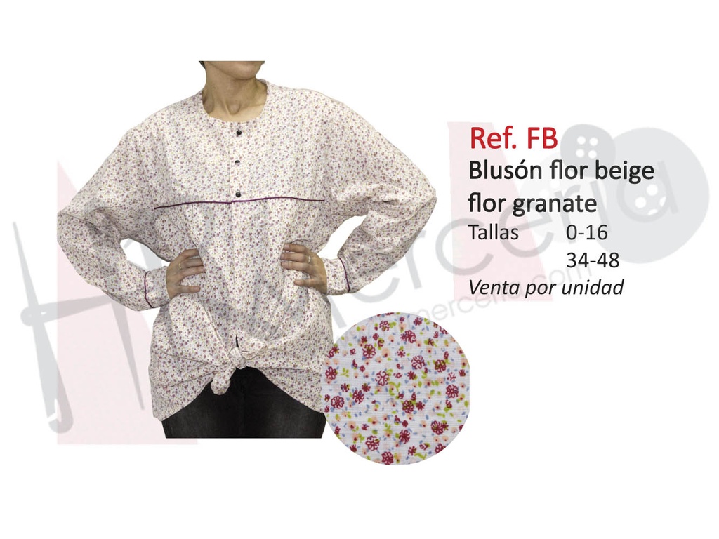 Bluson fallero beig flor granate