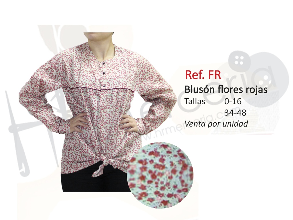 Bluson fallero flores rojas