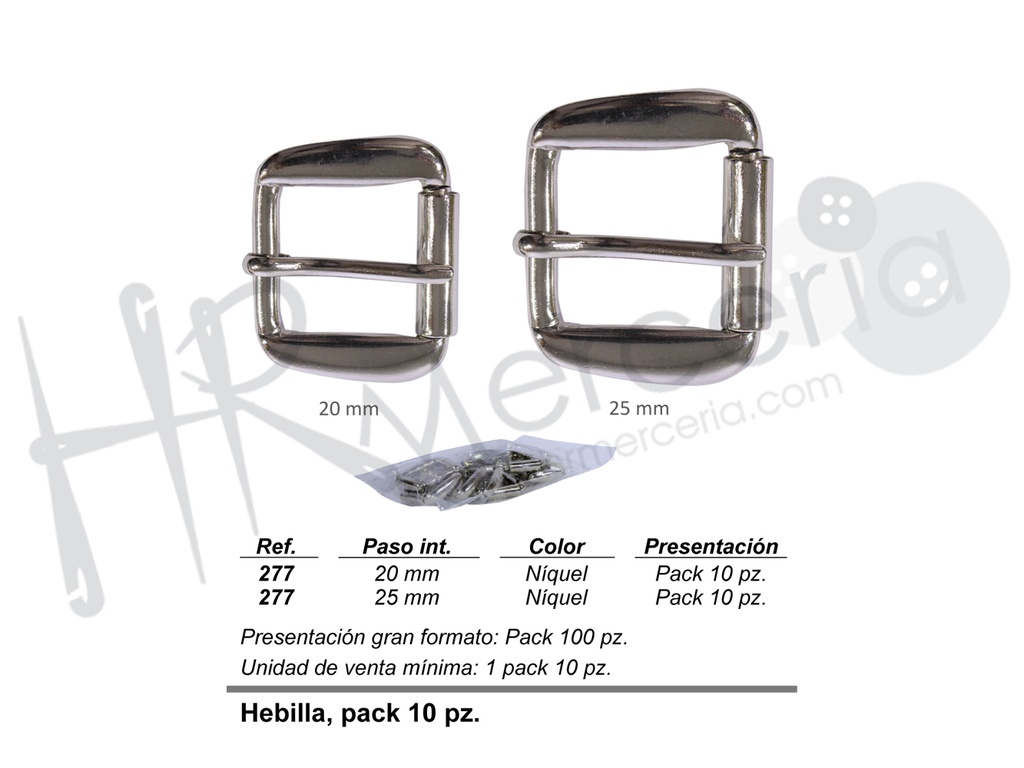 Hebilla metalica para cinturon 277
