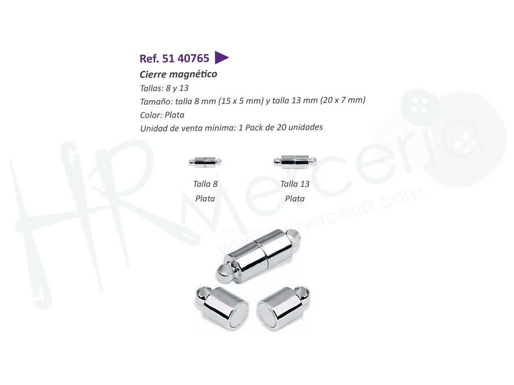Cierre magnetico Pack 20 uds.