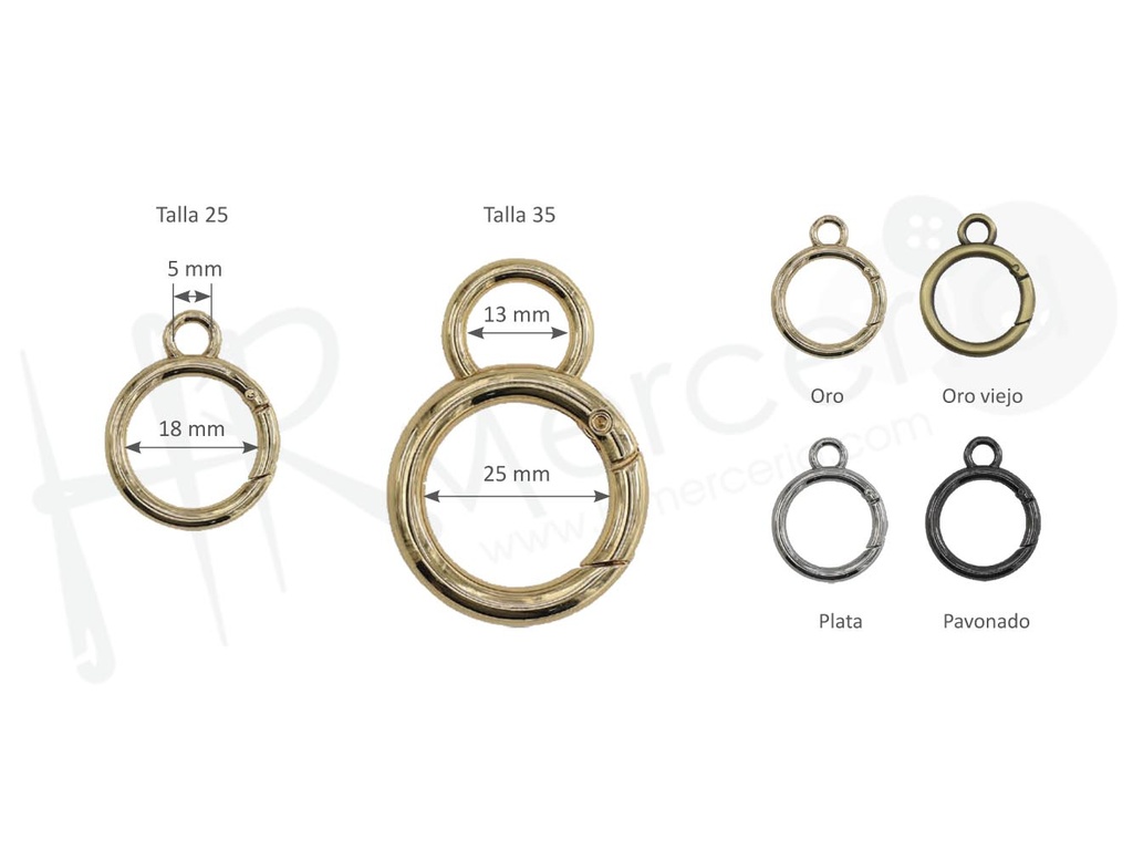 Anilla aro mosqueton 763143 Pack 10 pz