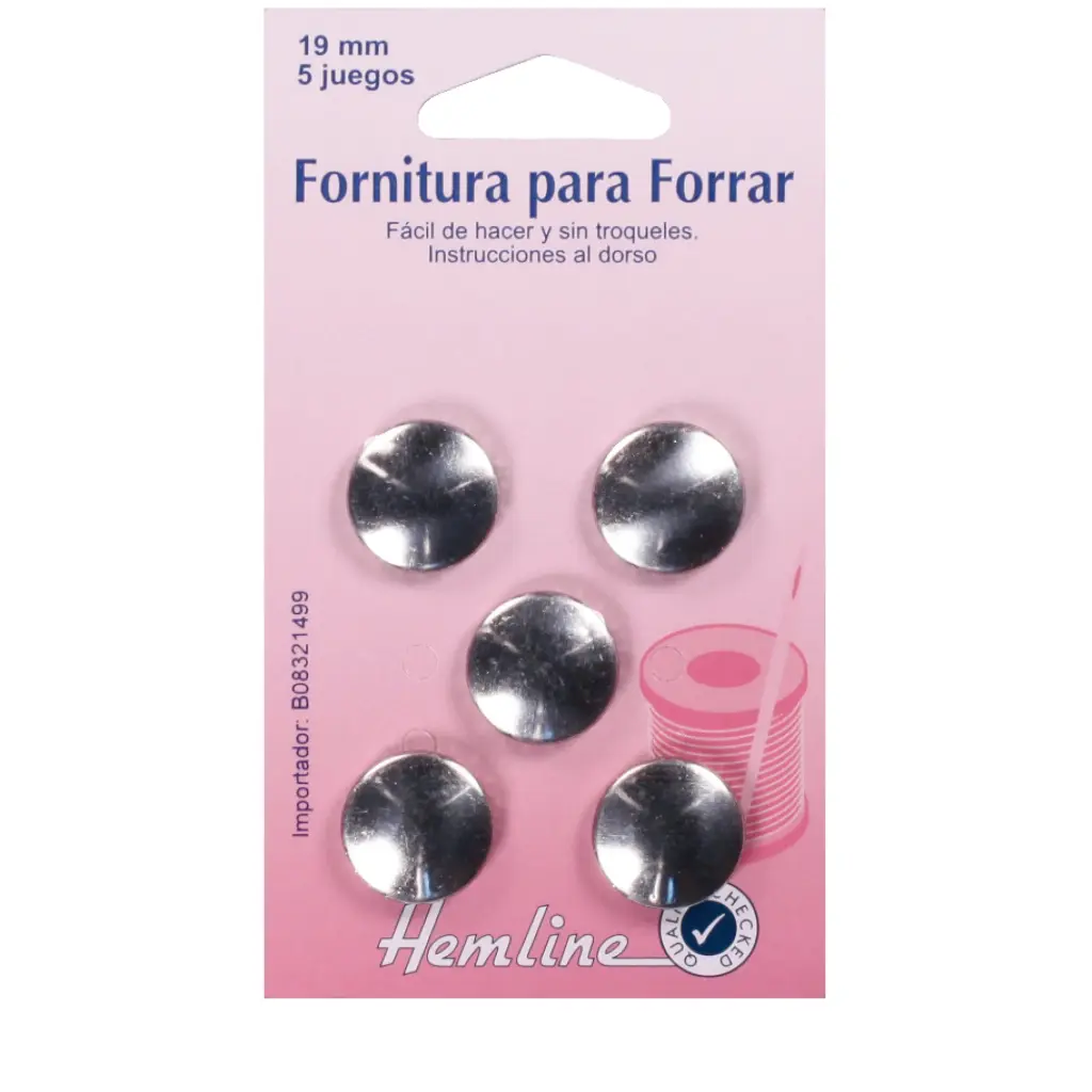 Fornitura para forrar botones