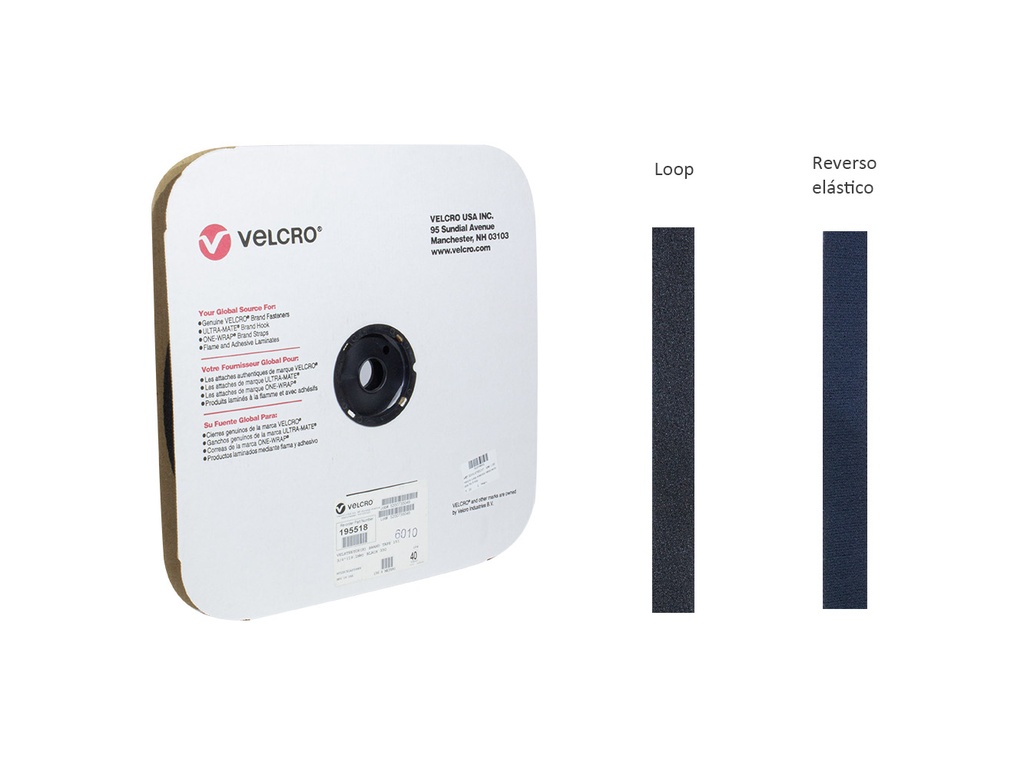 Velcro coser Loop elastico Velstrecht pza 36,5 mts