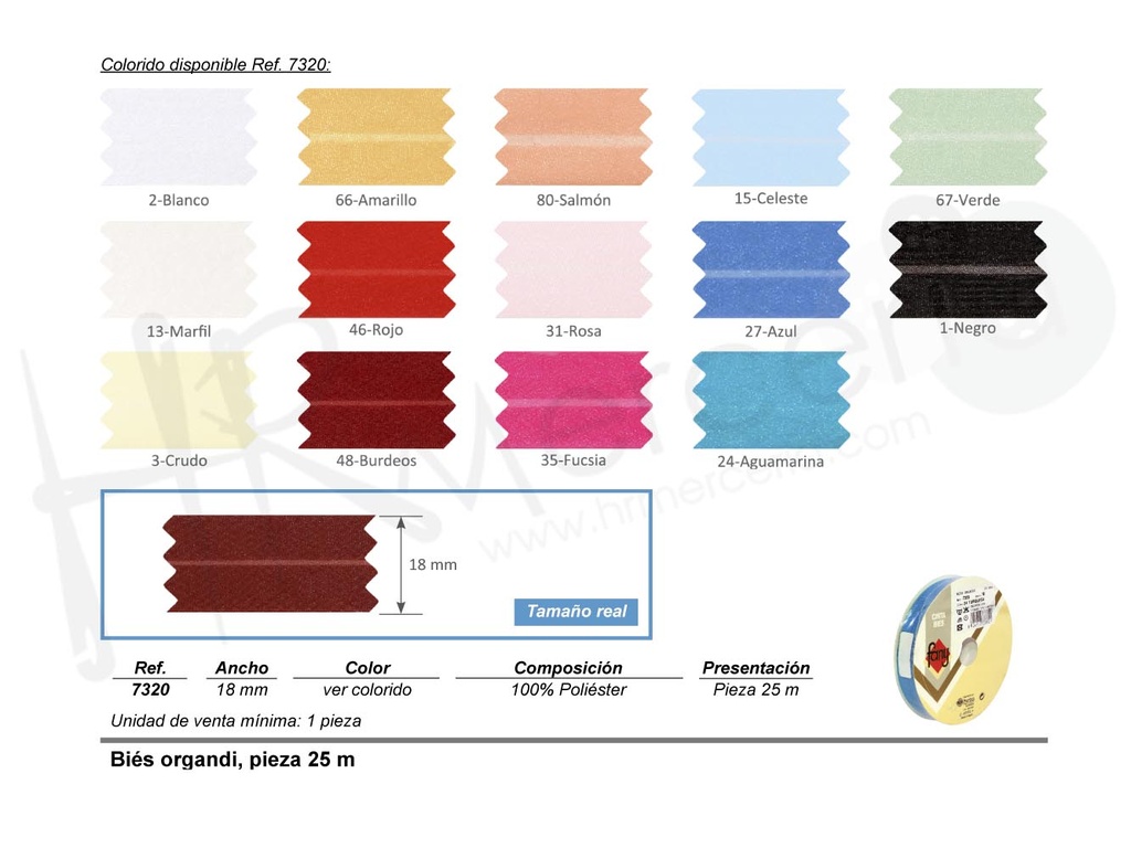 Bies 7320 organdi pieza 25 M