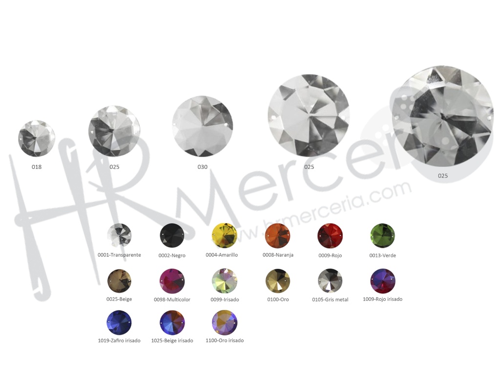 Piedra cristal redonda para coser 609802