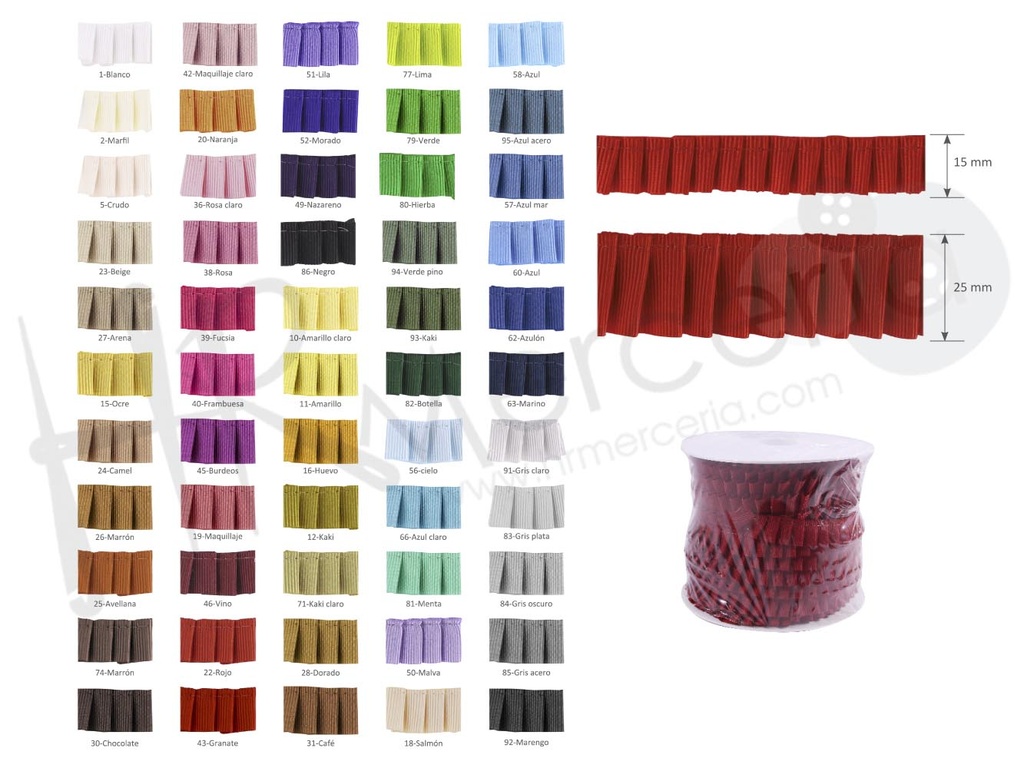 Plisado Grosgrain 253383 pieza 25 M.