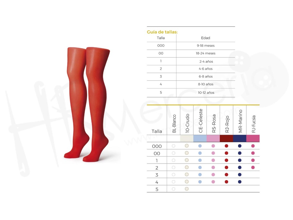 Panty infantil 100 poliamida liso