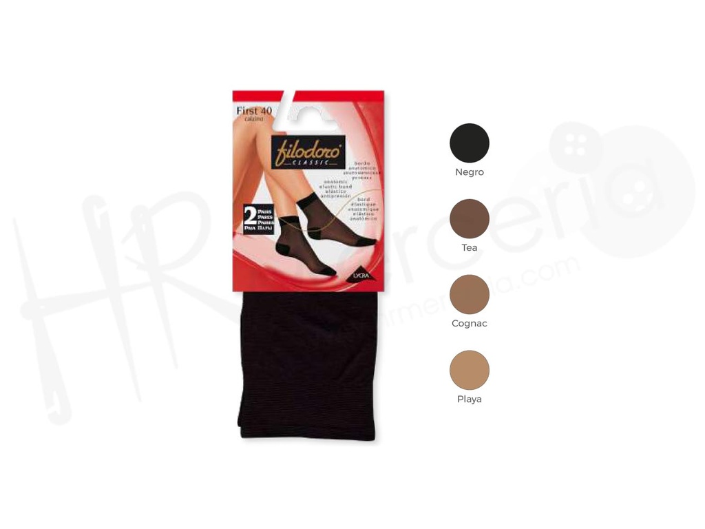 Tobillero 40 Den First Calzino Pack 2 Filodoro