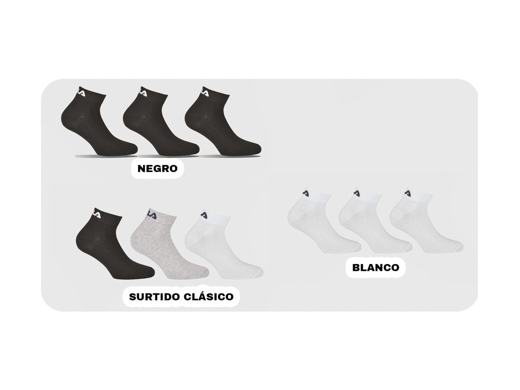 Calcetin tobillero unisex F9300 Fila Pack-3 pares