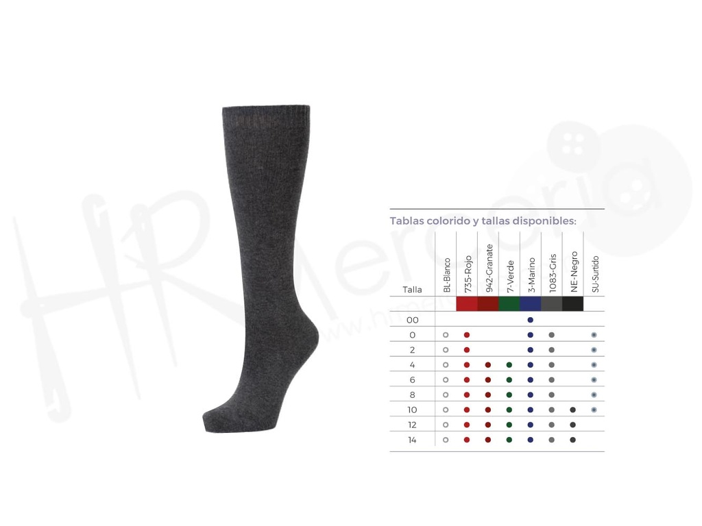 Calcetin alg. elastico liso alto  15958
