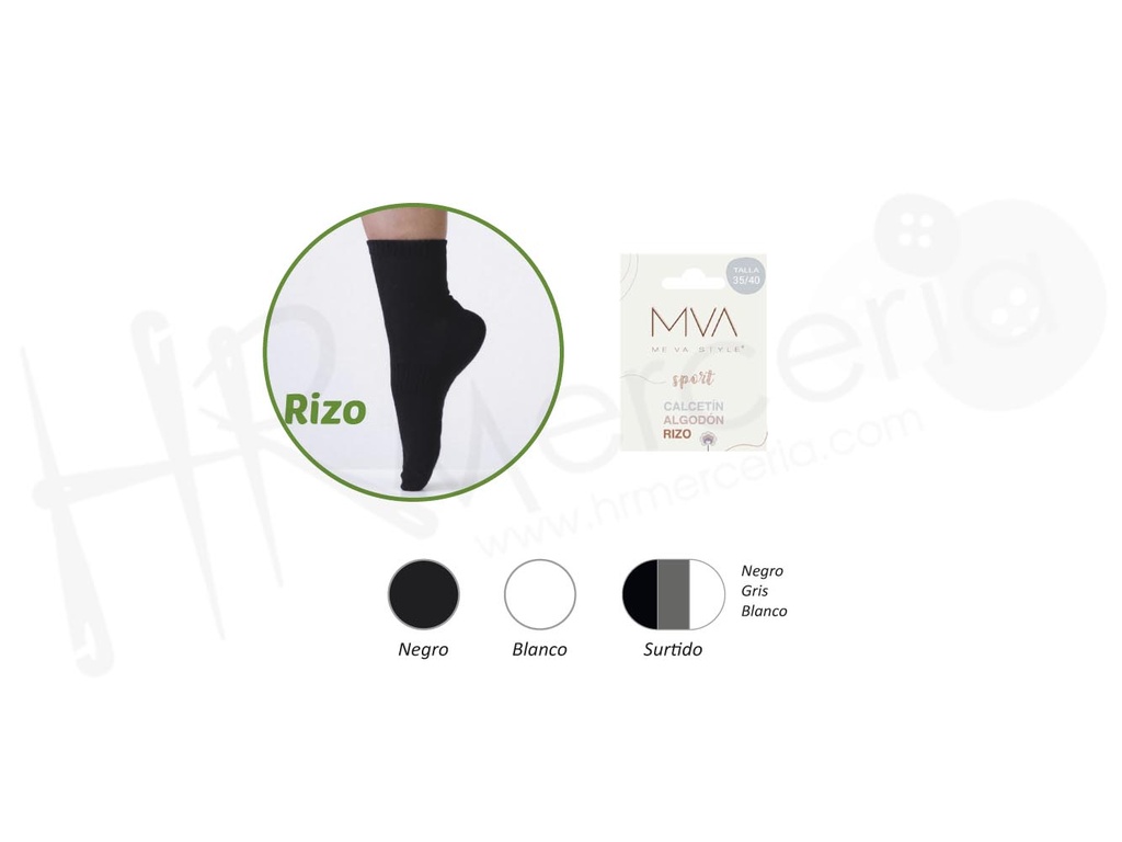 Calcetin tobillero rizo 9511 Pack 3 ud. Mva