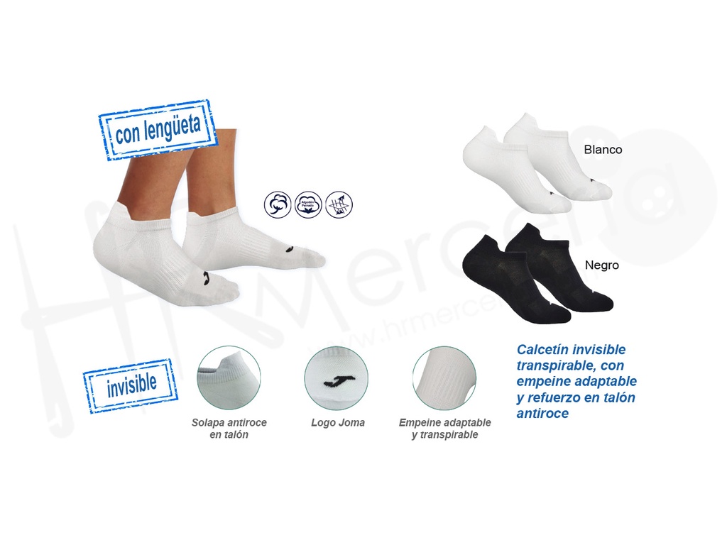 Calcetin invi. lengüeta JS201810I Pack-2 pares Joma