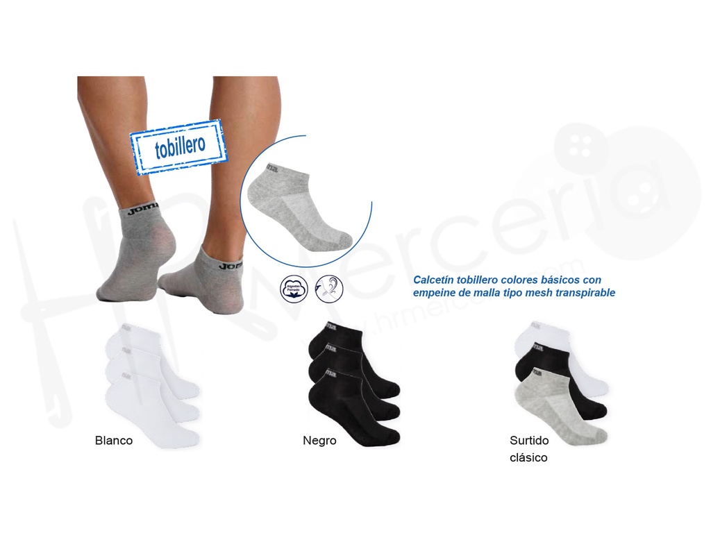 Calcetin Cro tobillero JS9923 Pack-3 pares Joma