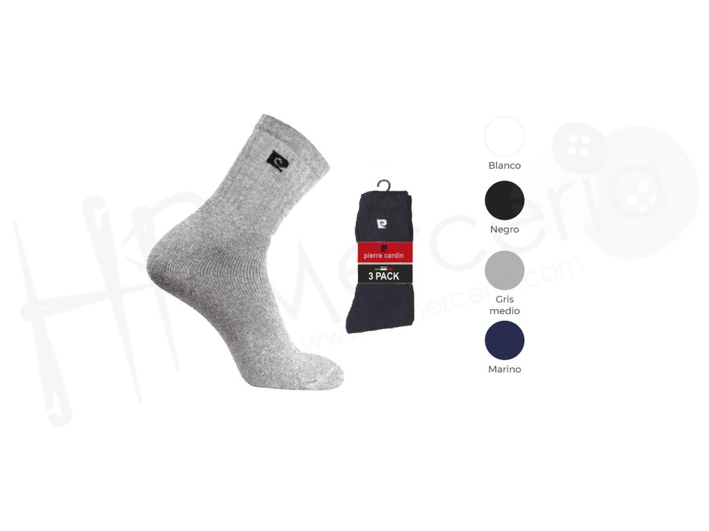 Calcetin deportivo liso Pierre Cardin Pack 3 ud.