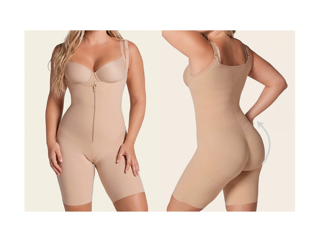 Faja body busto libre con pierna 18528 Leonisa