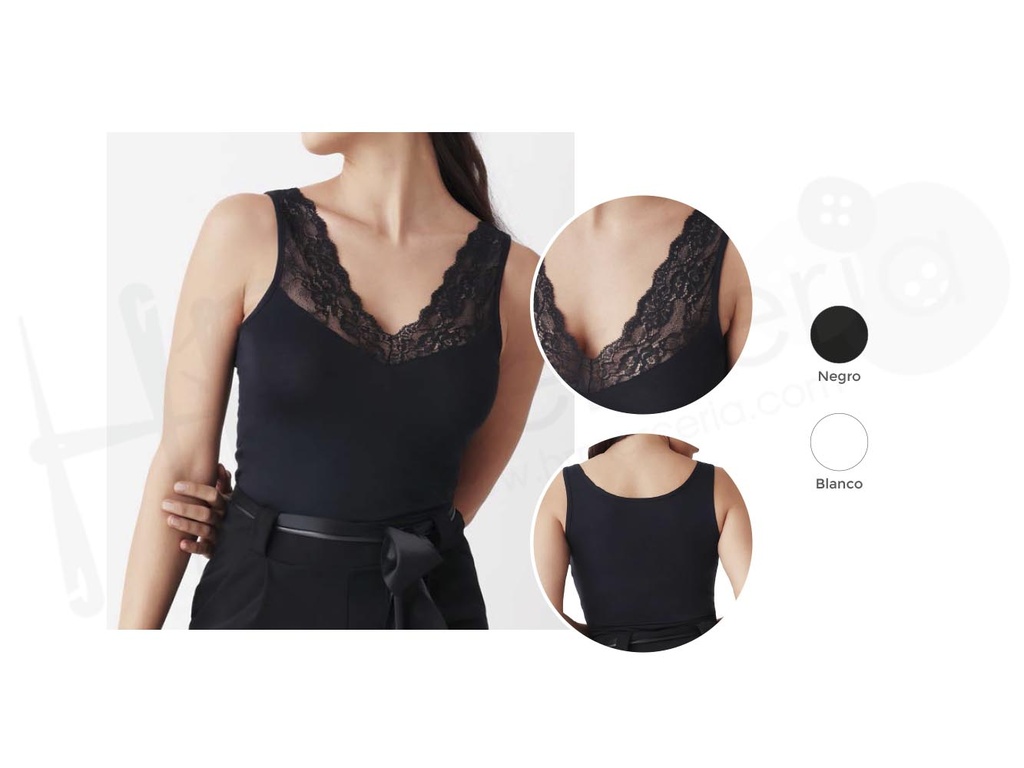 Camiseta Sra hombrera con puntilla GD193 Cotonella