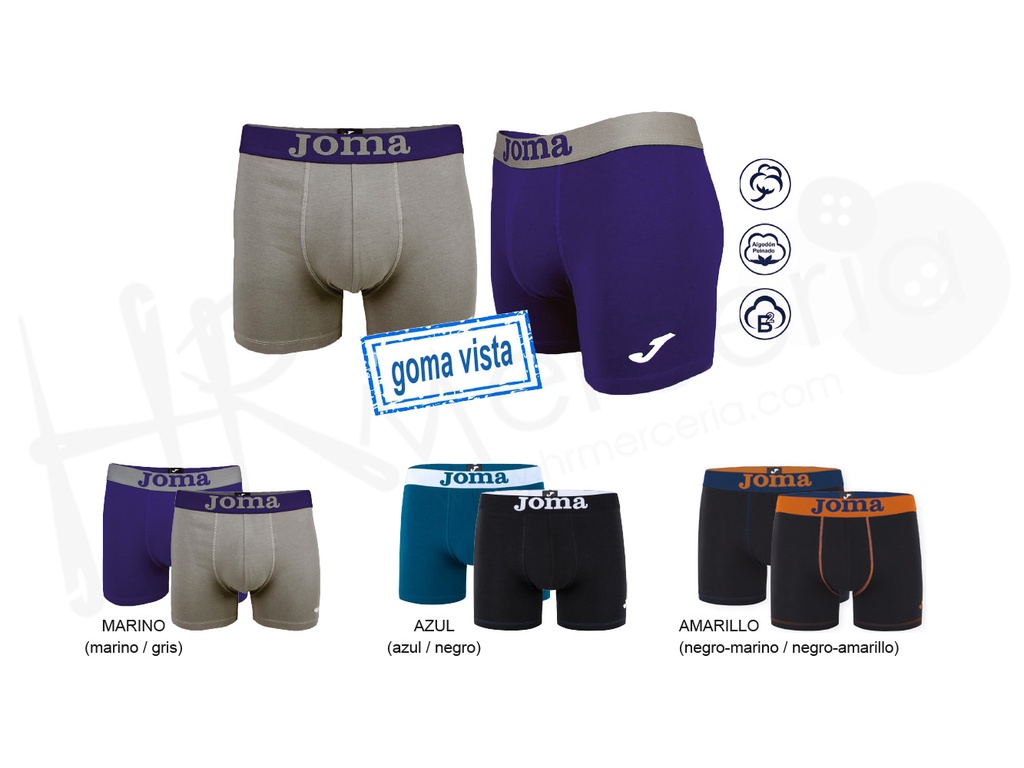 Boxer Cro liso JS102013 Pack-2 ud. Joma