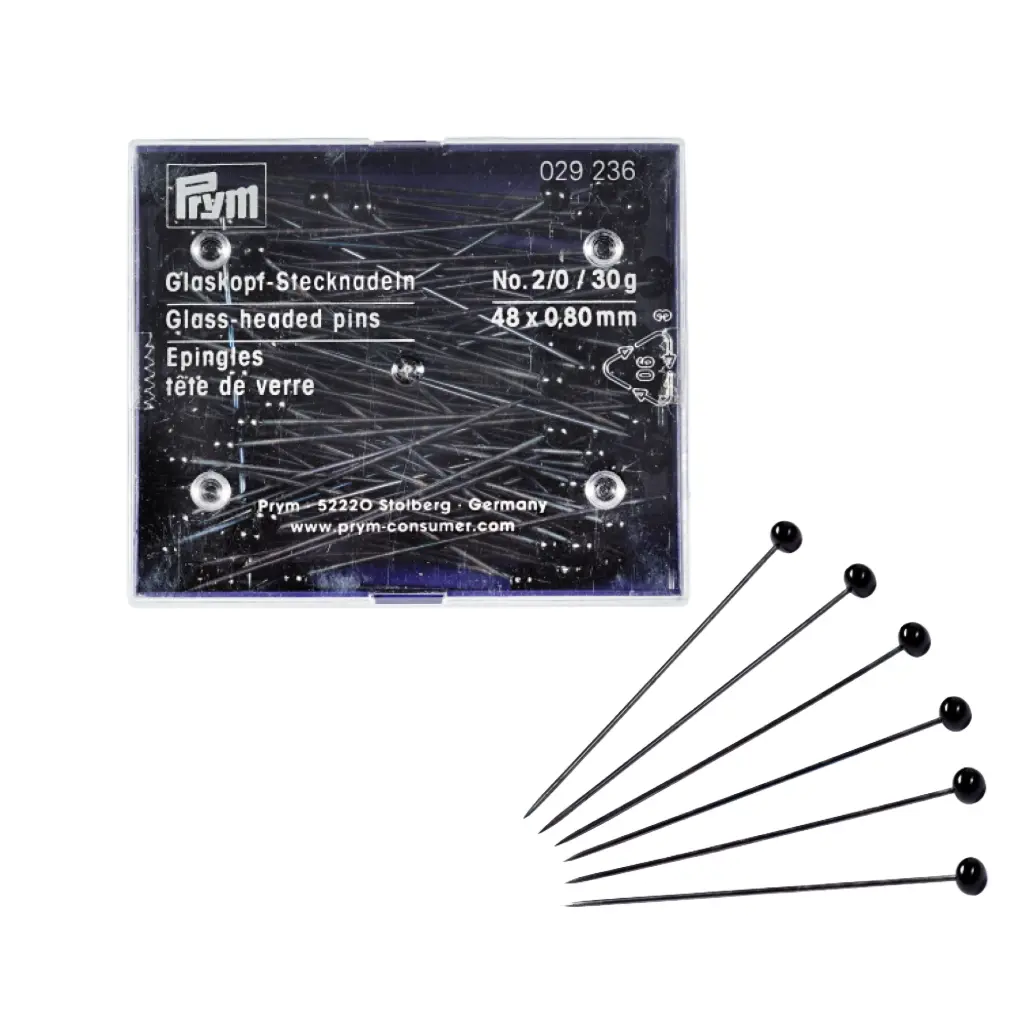 Alfiler cabeza vidrio negro 30 gr 029236 Prym